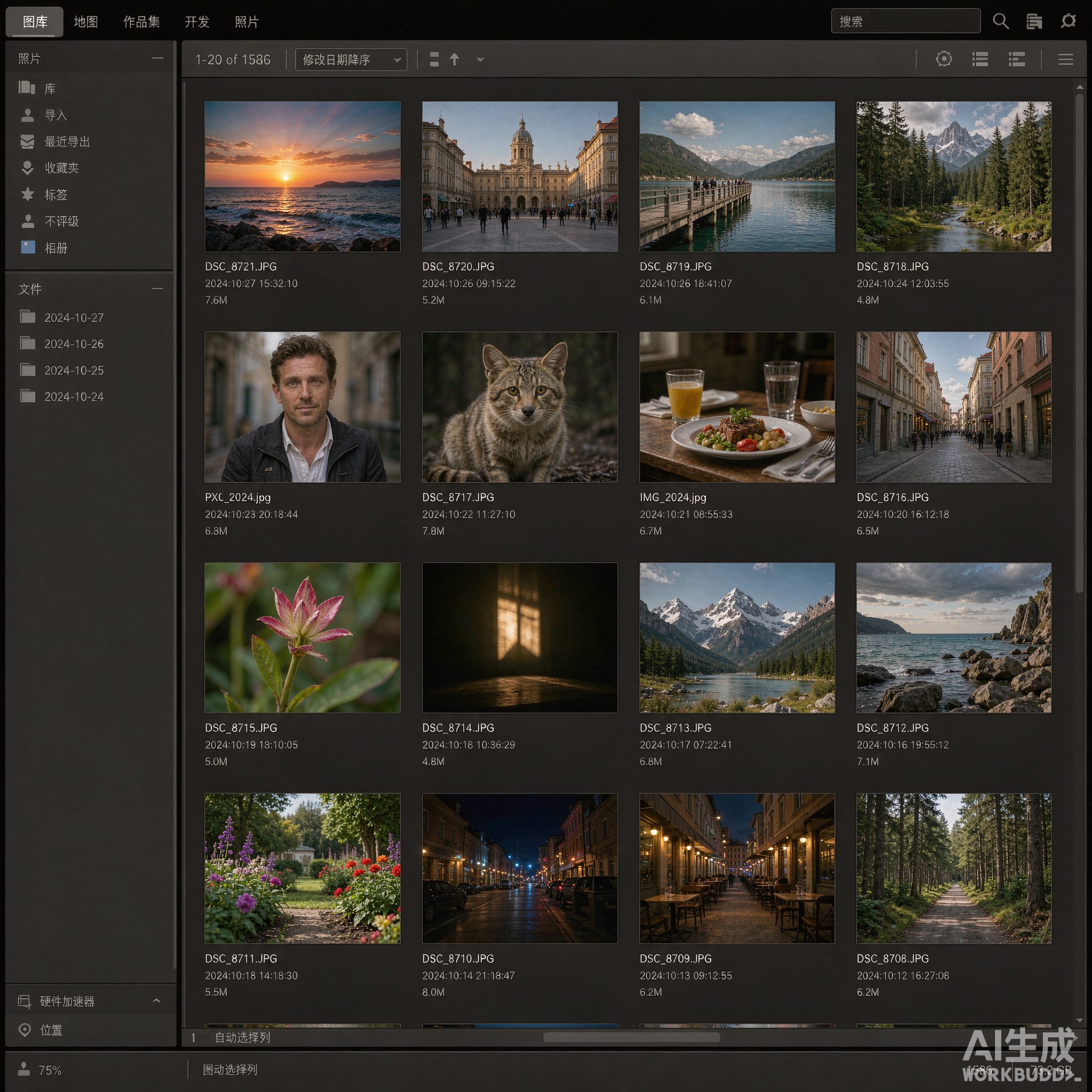 Adobe Lightroom AI智能增强界面